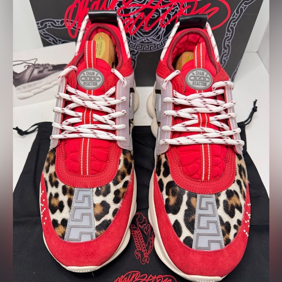 $1195 Versace Chain Reaction Mens size 47 With Box Gently Worn - Picture 2 of 11